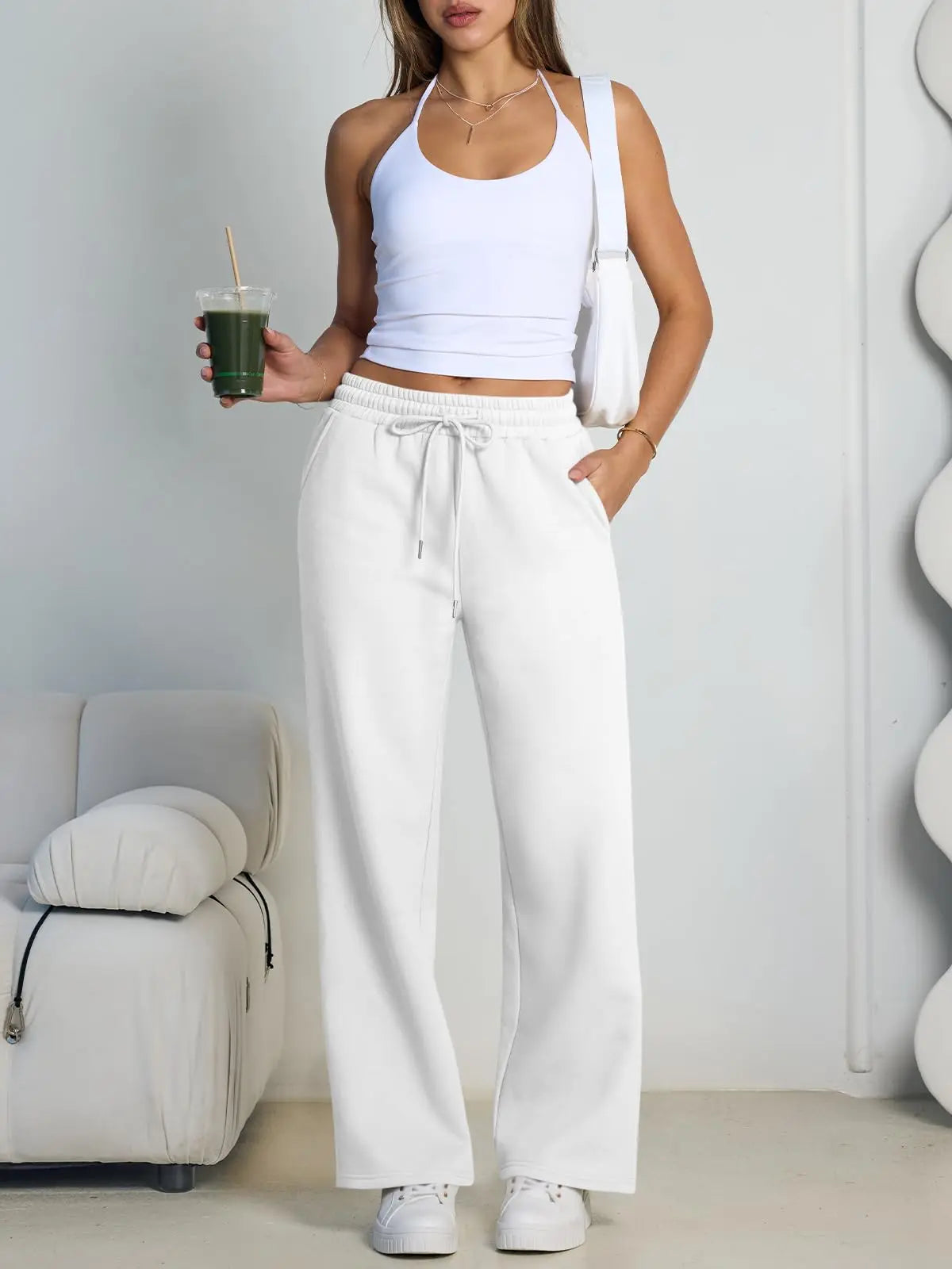 Monathic Wide Leg Sweatpants Women Streetwear Baggy Oversize