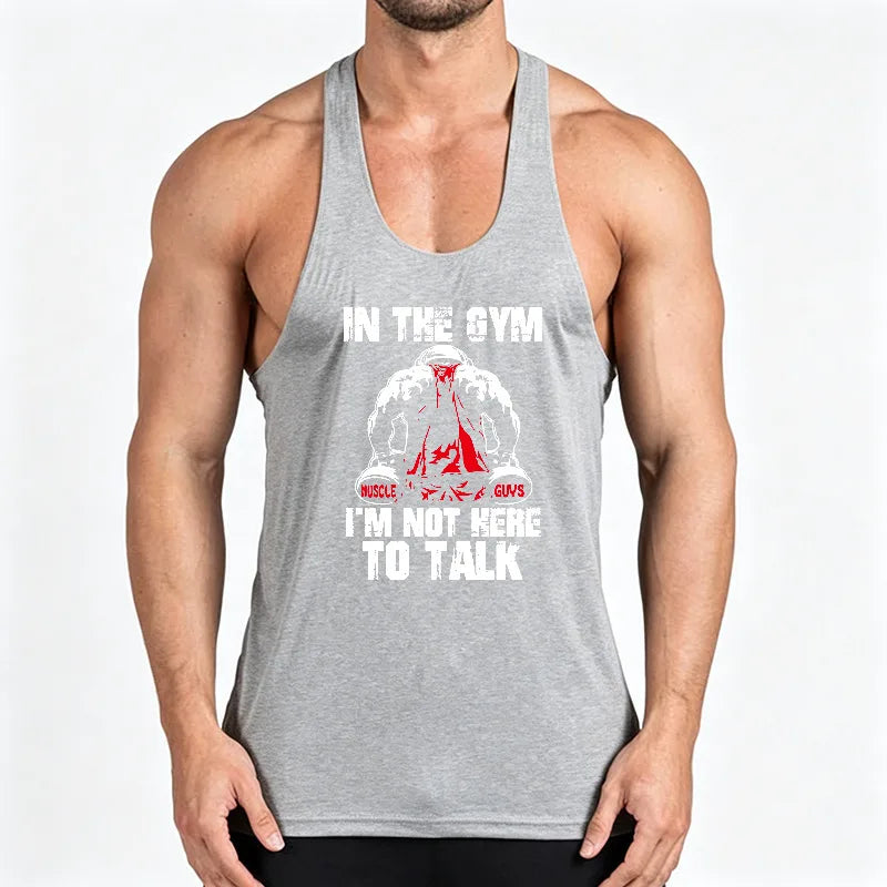 Monathic Tank Tops Mens Sport Gym Vests Cotton
