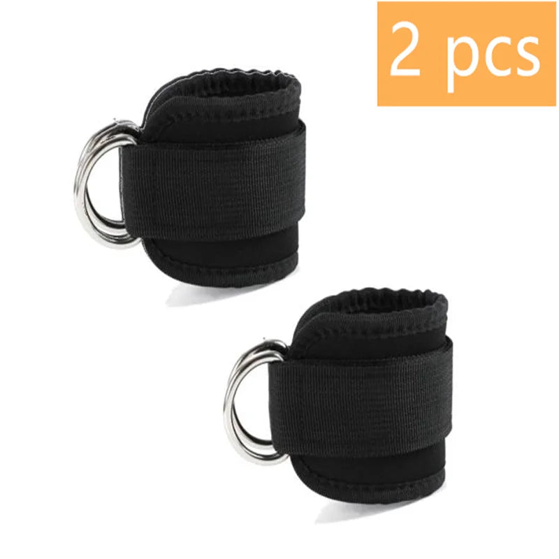 Adjustable Double D-Ring Cable Ankle Straps – Secure Ankle Cuffs for Gym Workouts