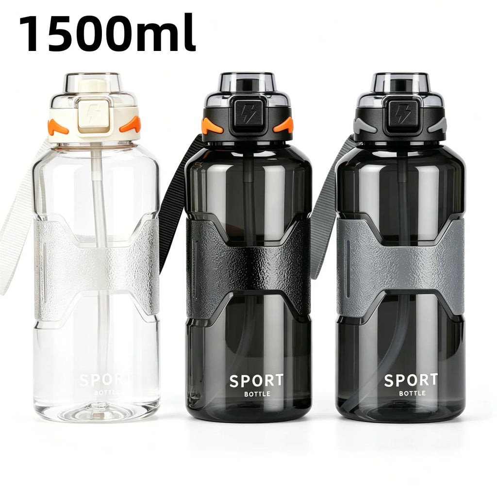 1.5L Straw Water Bottle Large Capacity