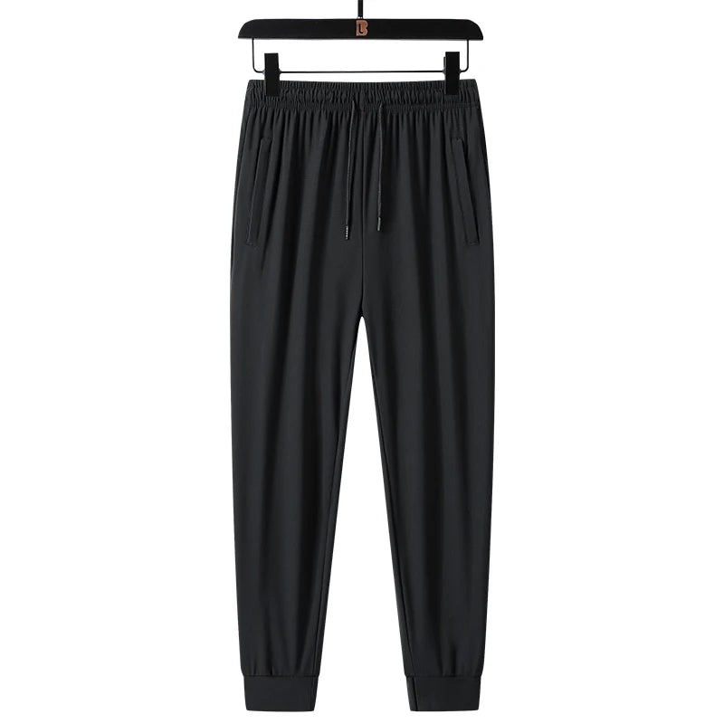 Monathic Ice Silk Men's Pants, Thin Elastic Breathable Straight Leg Sweatpants