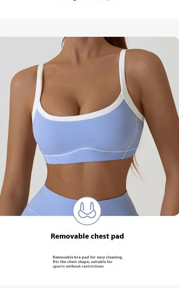 Monathic CurveFit Contrast Sports Bra – Stylish Full Support Active Bra