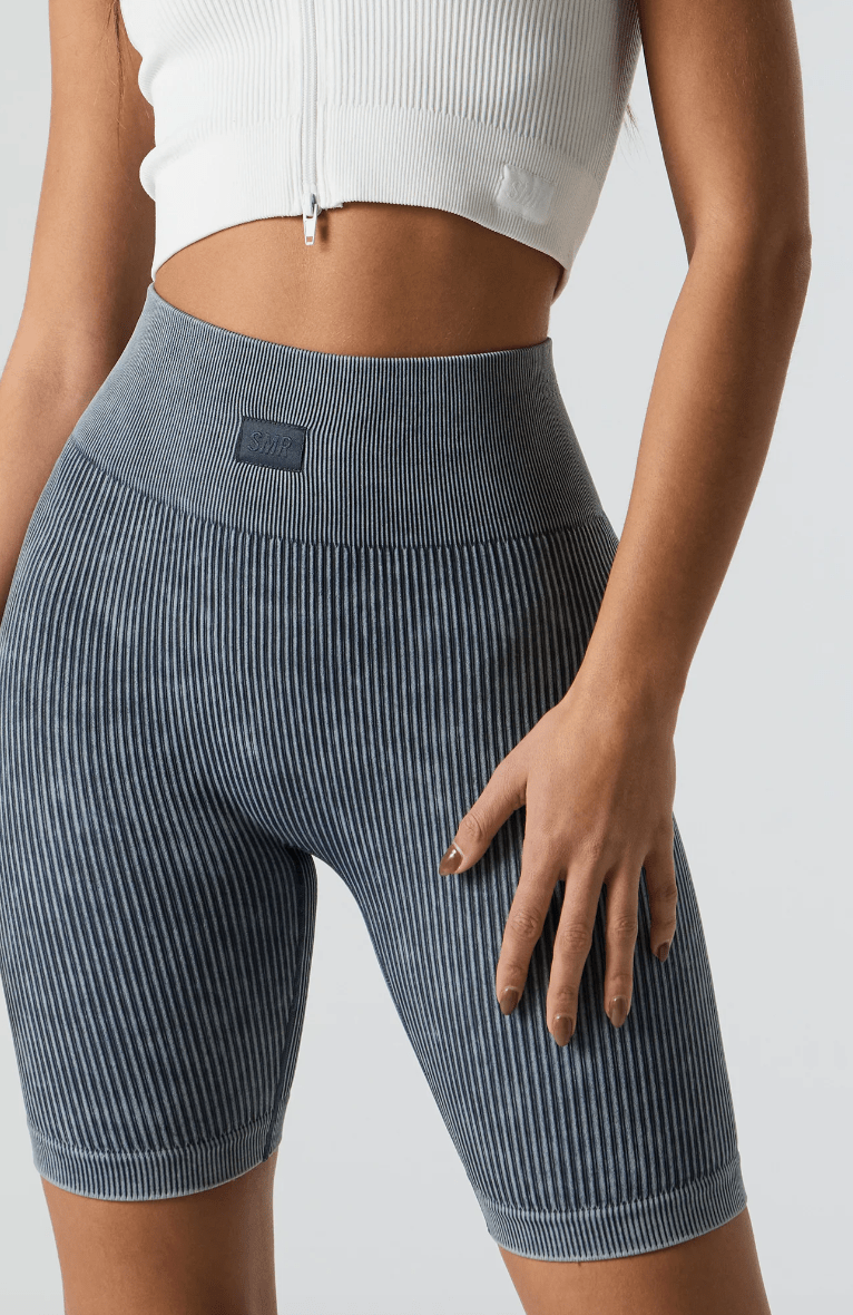 Monathic Seamless Ribbed High-Waisted Biker Shorts