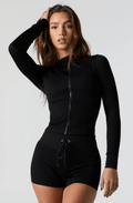 Monathic Seamless Long-Sleeve Zip-Up Top