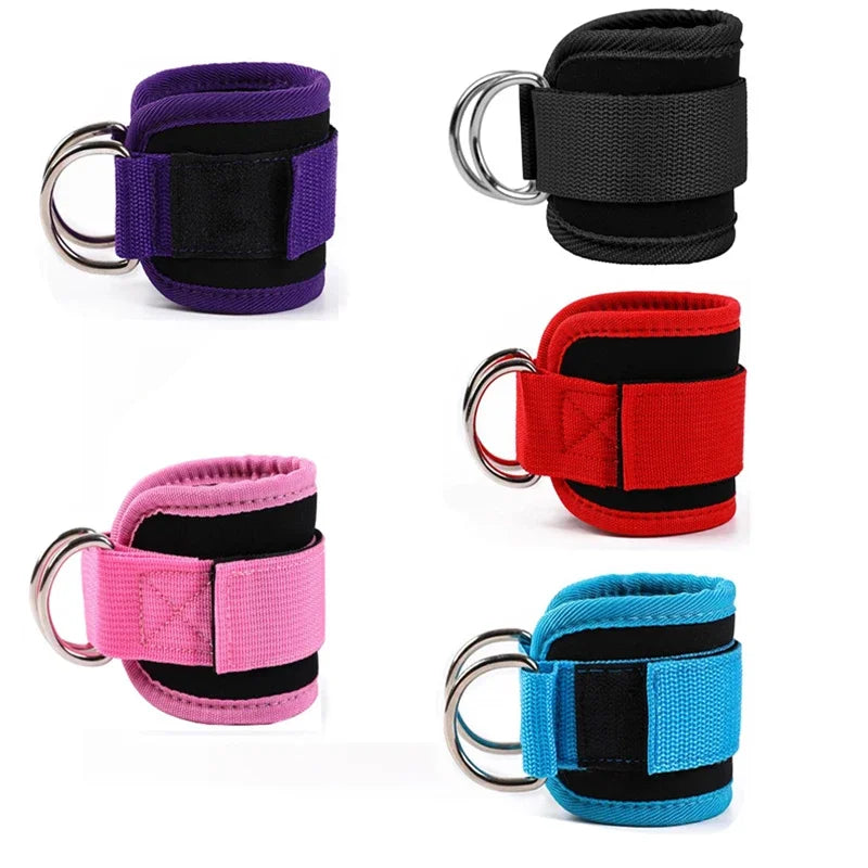 Adjustable Double D-Ring Cable Ankle Straps – Secure Ankle Cuffs for Gym Workouts