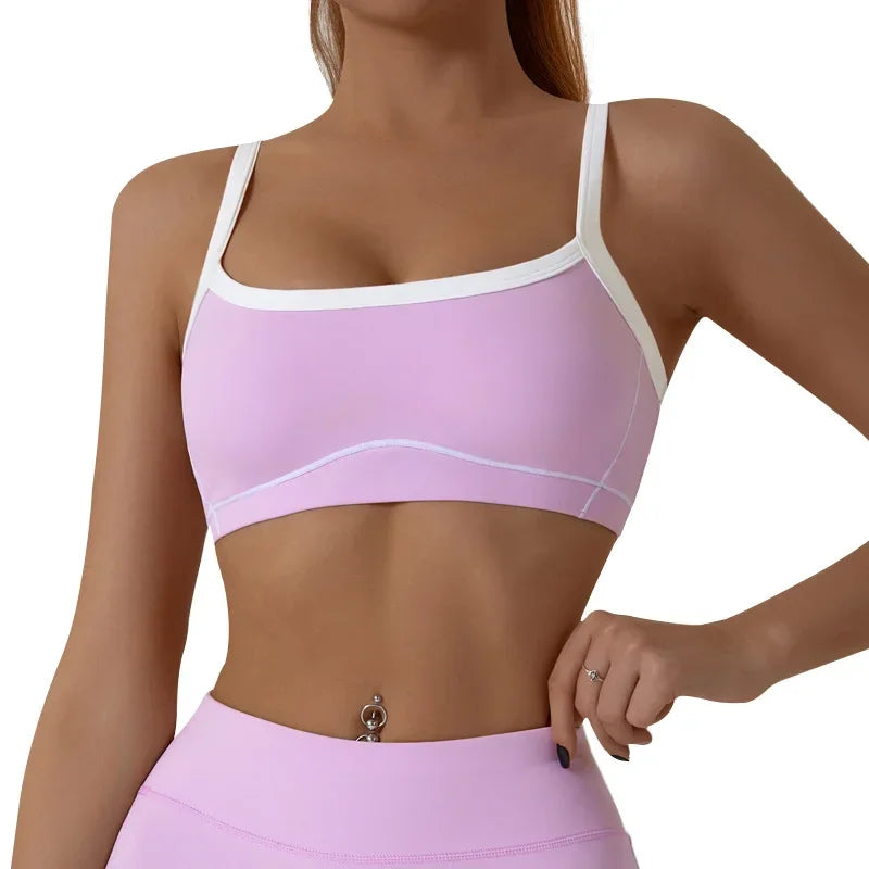 Monathic CurveFit Contrast Sports Bra – Stylish Full Support Active Bra