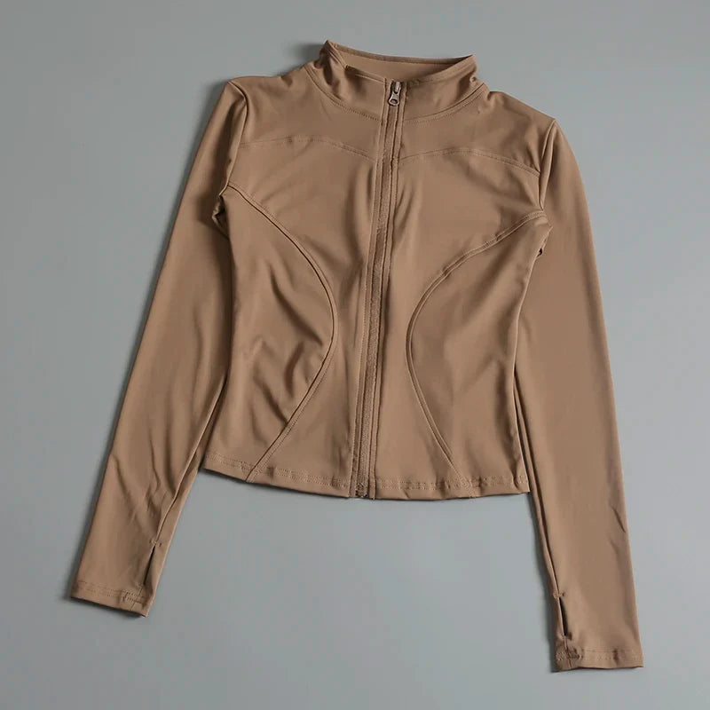 Monathic Sculpt Zip Active Jacket – Seamless Long Sleeve Fitness & Running Top