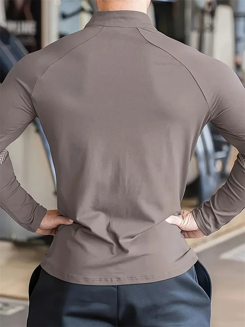 Monathic Zip-Up Fitness Jacket – Tight-Fit Training Sportswear Top