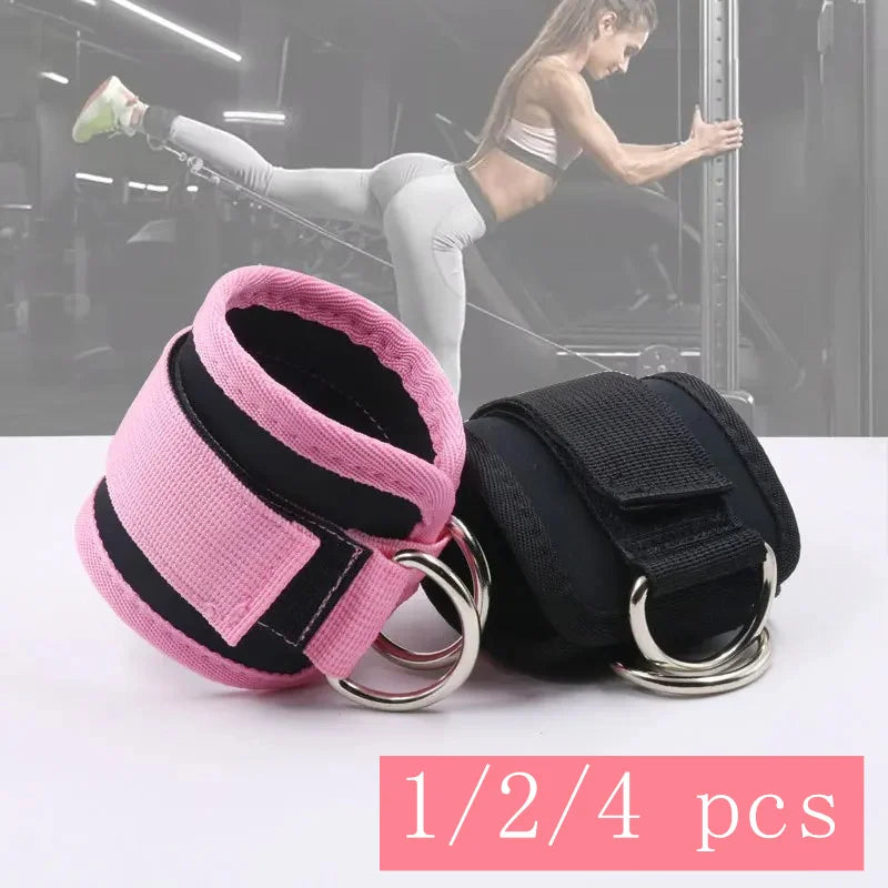 Adjustable Double D-Ring Cable Ankle Straps – Secure Ankle Cuffs for Gym Workouts