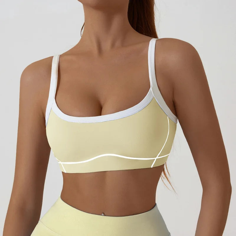 Monathic CurveFit Contrast Sports Bra – Stylish Full Support Active Bra