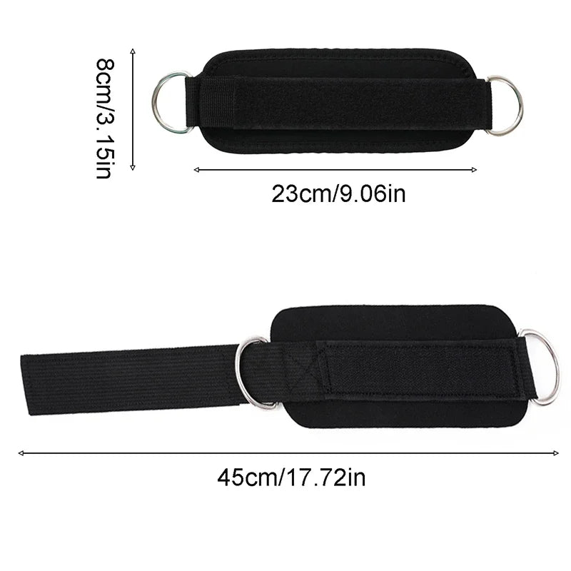 Adjustable Double D-Ring Cable Ankle Straps – Secure Ankle Cuffs for Gym Workouts