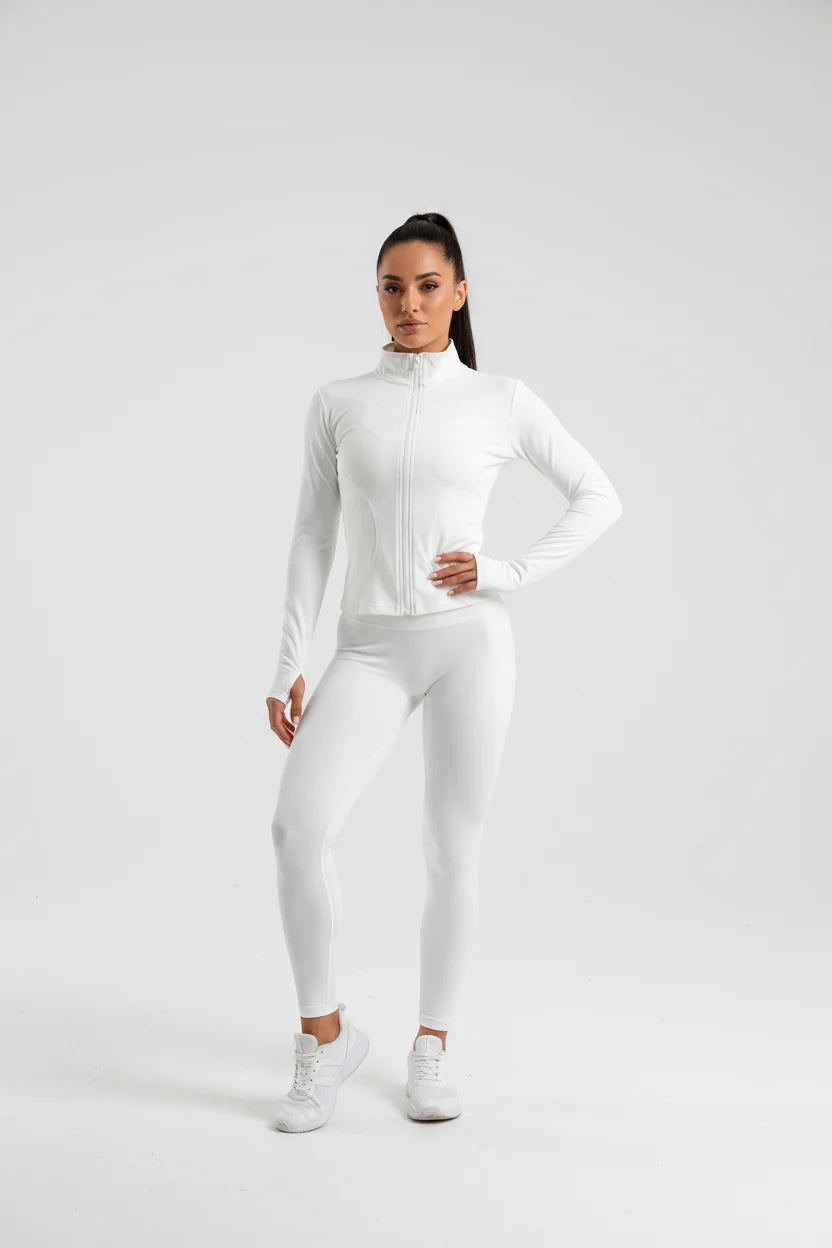 Monathic Sculpt Zip Active Jacket – Seamless Long Sleeve Fitness & Running Top