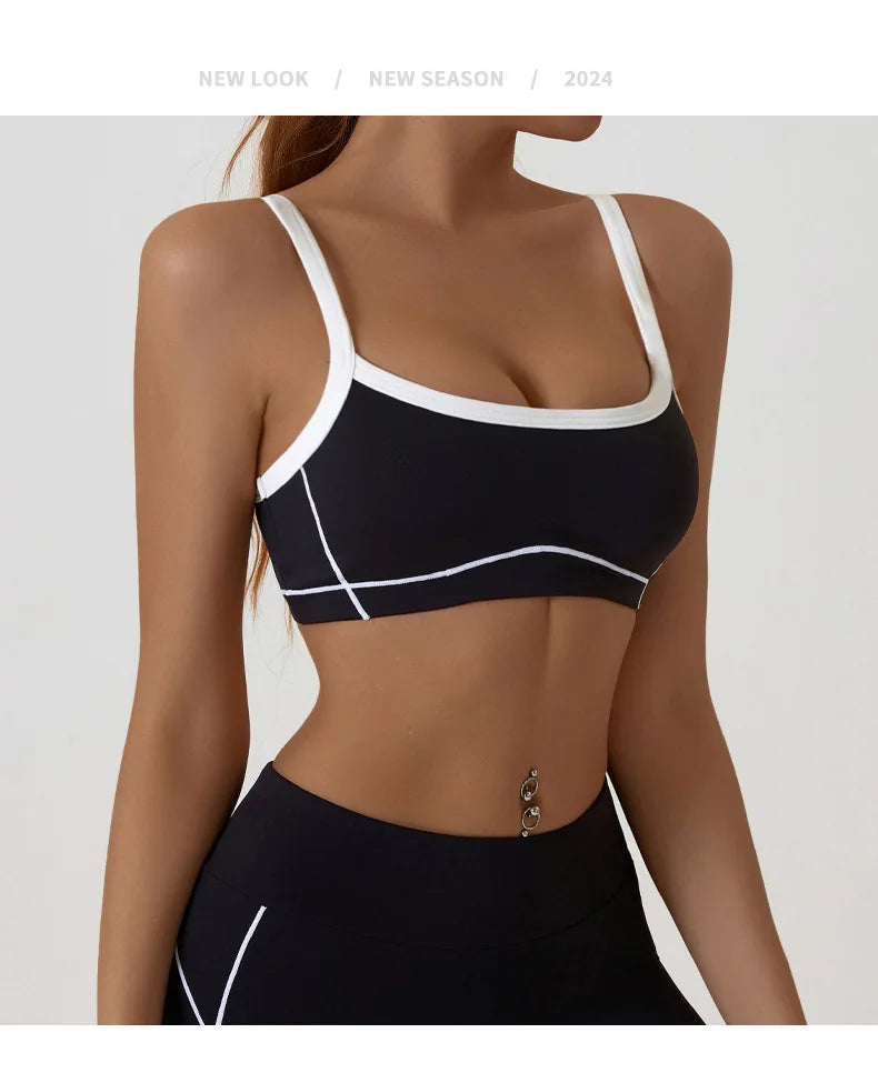 Monathic CurveFit Contrast Sports Bra – Stylish Full Support Active Bra