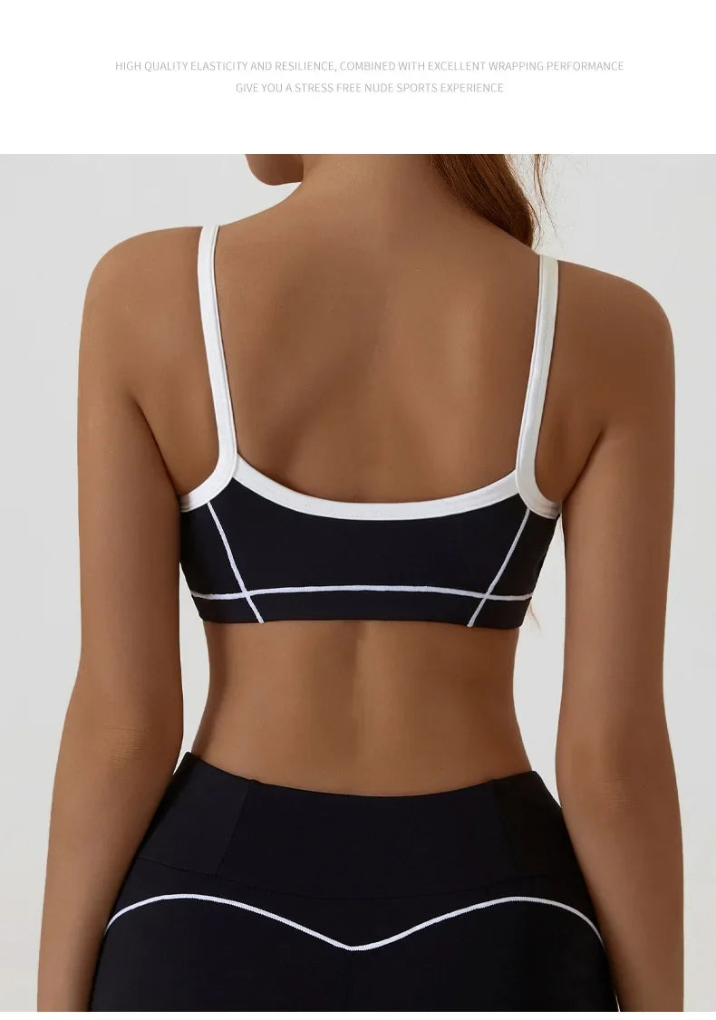 Monathic CurveFit Contrast Sports Bra – Stylish Full Support Active Bra