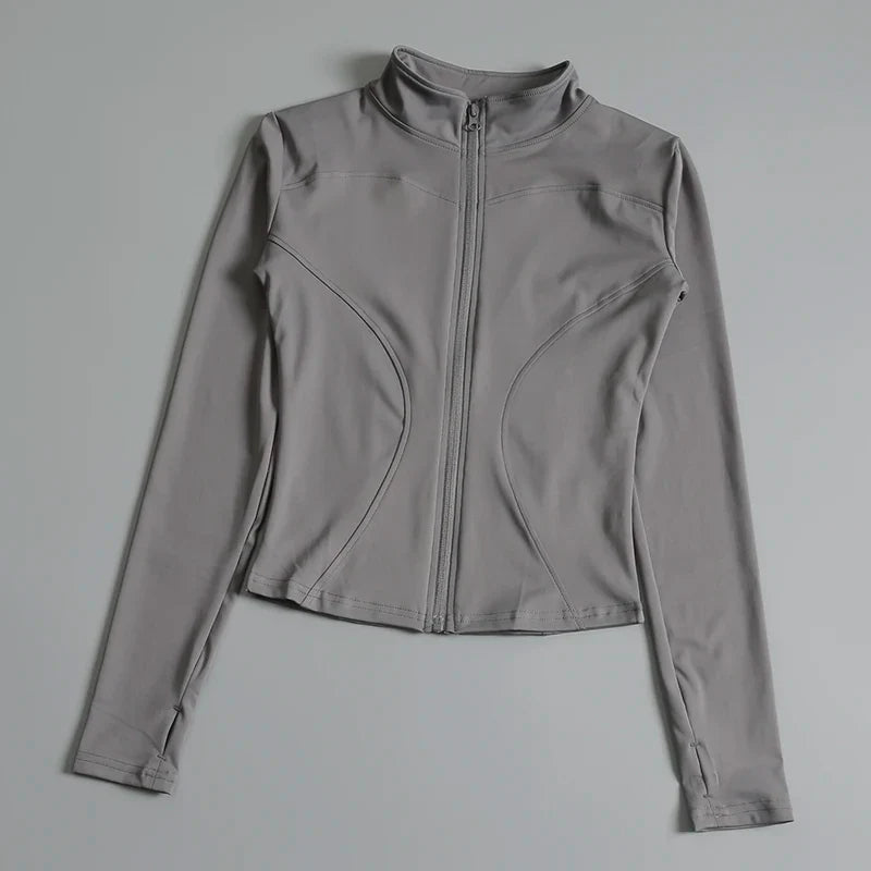 Monathic Sculpt Zip Active Jacket – Seamless Long Sleeve Fitness & Running Top