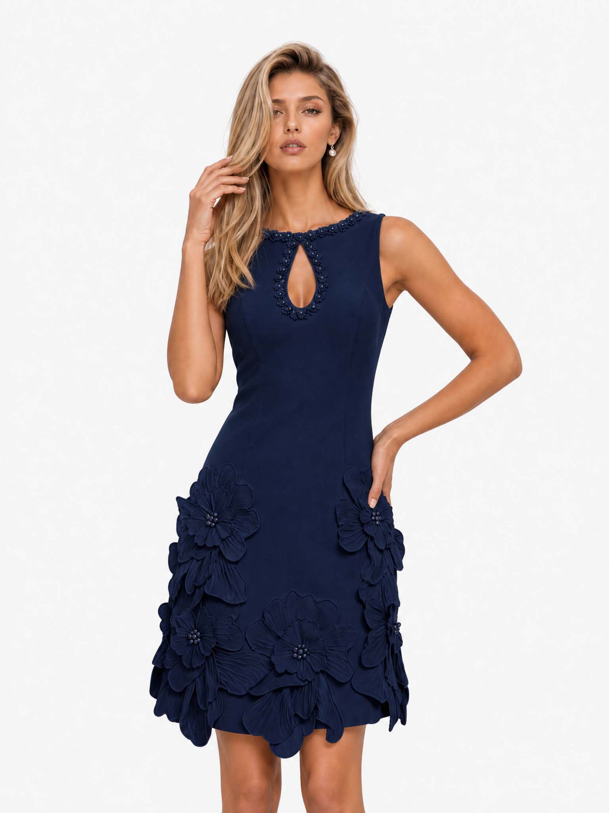 Elegant Sleeveless Mini Dress with Modern Cutout