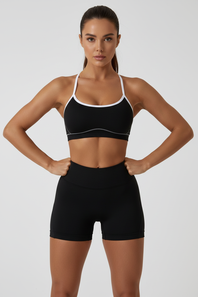 Monathic CurveFit Contrast Sports Bra – Stylish Full Support Active Bra