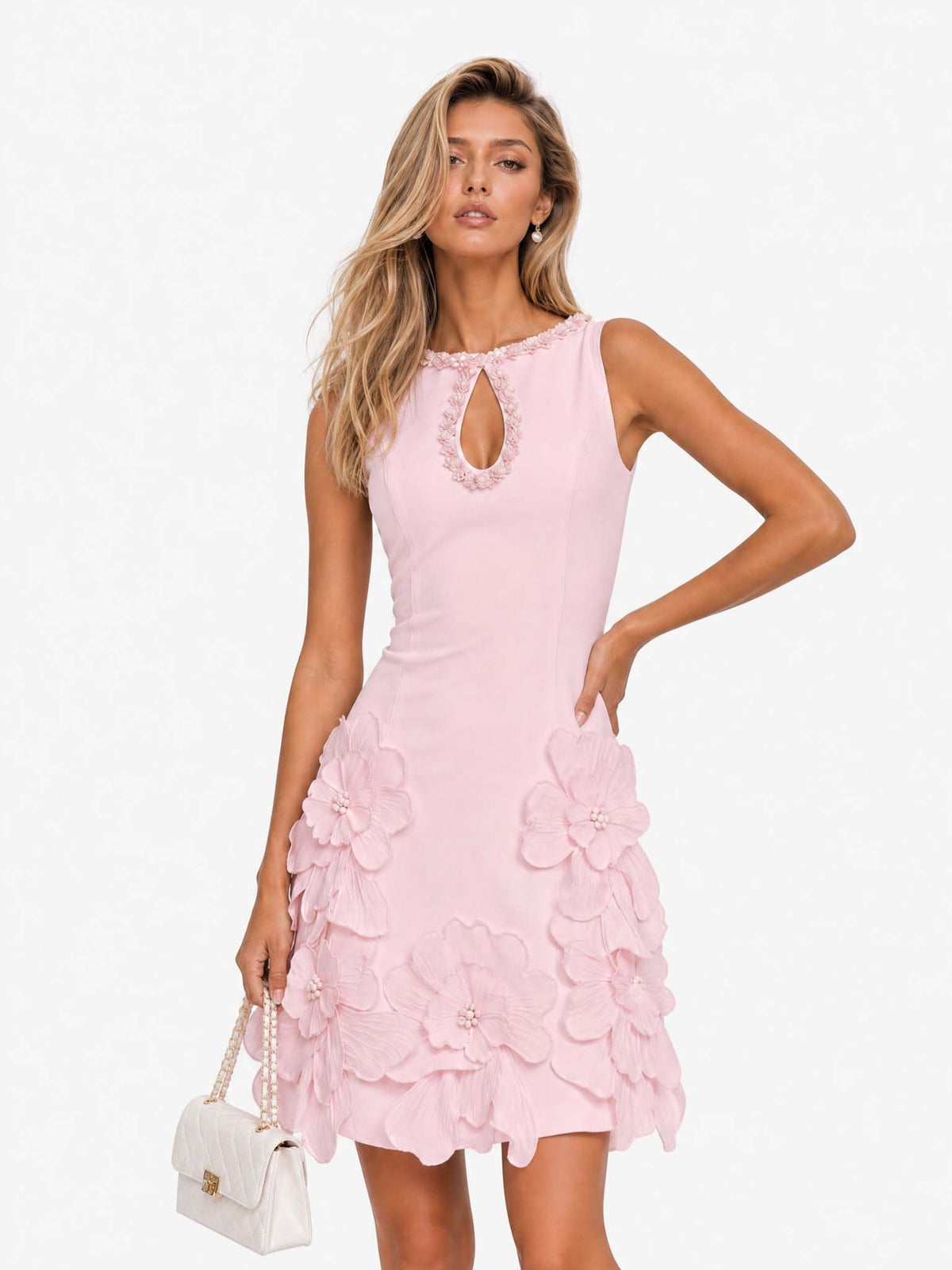 Elegant Sleeveless Mini Dress with Modern Cutout