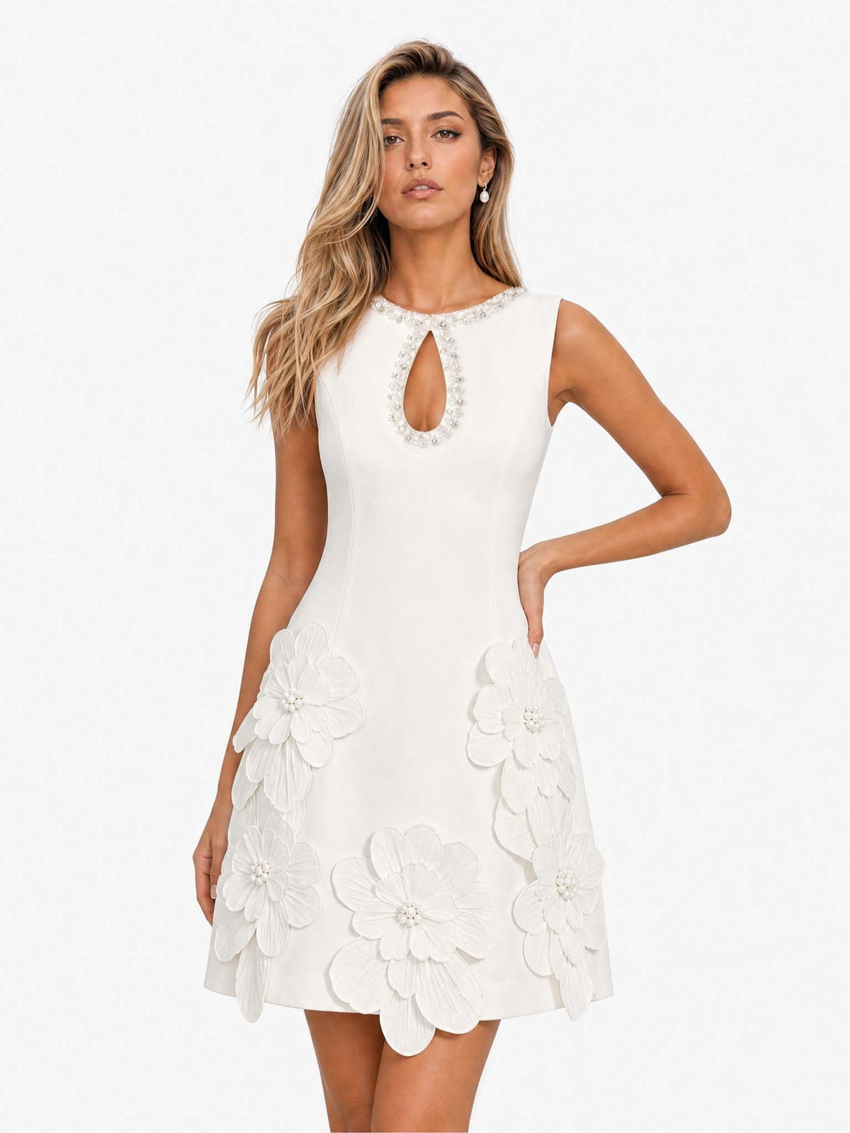 Elegant Sleeveless Mini Dress with Modern Cutout