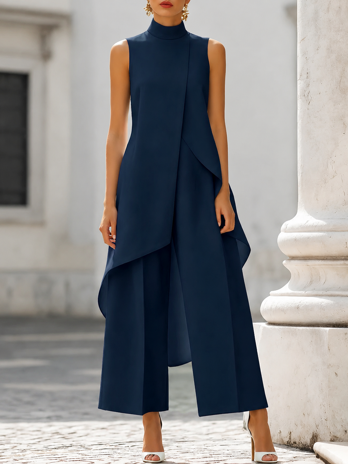 Catalina | Sleeveless Jumpsuit with Elegant Drape
