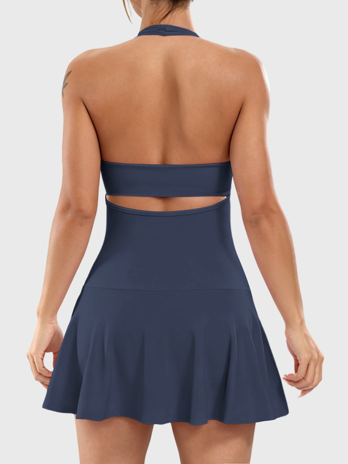 Monathic Women’s Open-Back Halter Tennis Dress