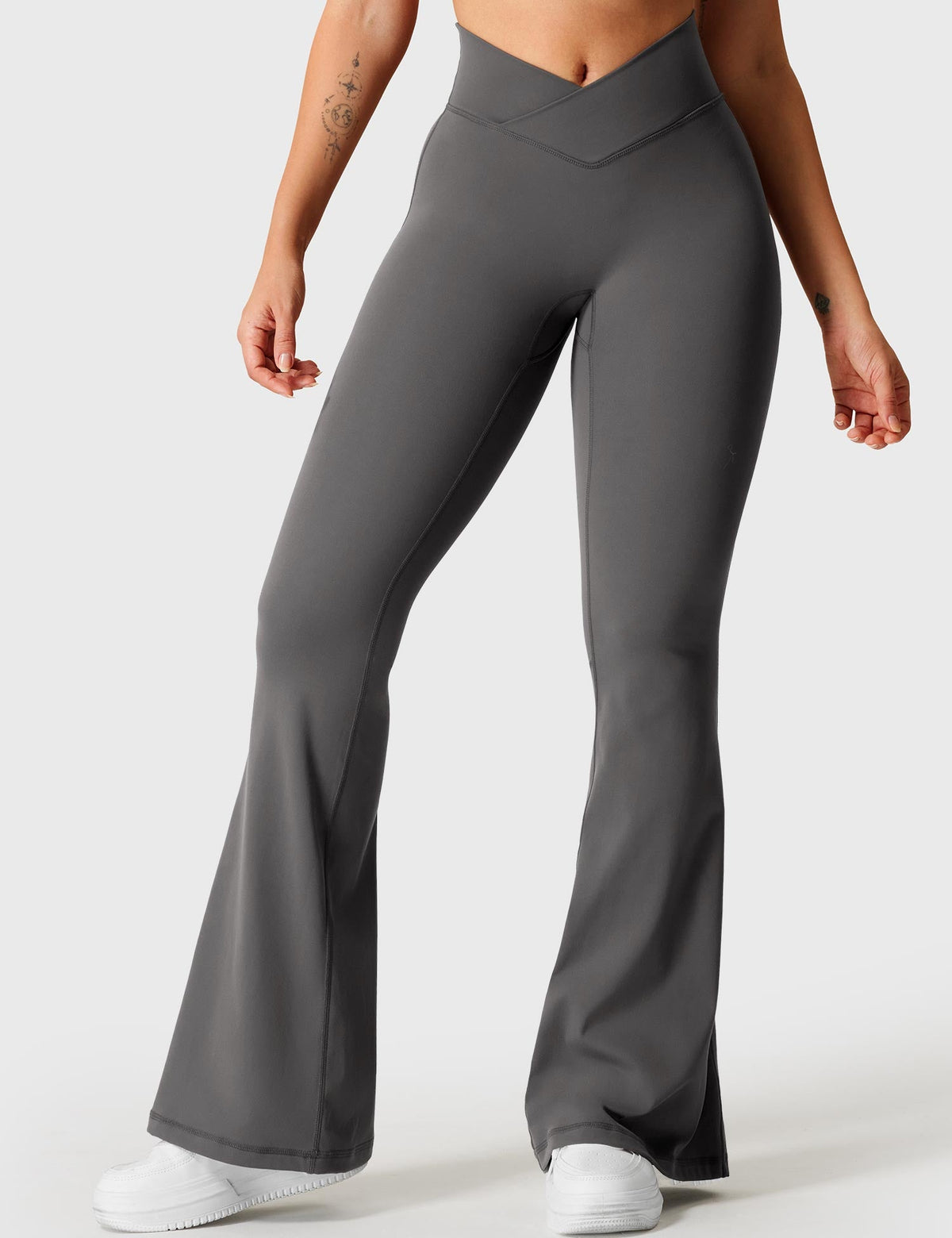 Kalie Flare Leggings with Elegant V-Waistband