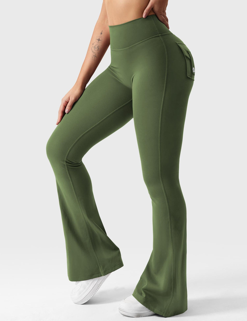 Brittany Flared Leggings with Functional Pockets