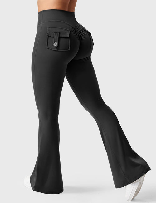 Brittany Flared Leggings with Functional Pockets