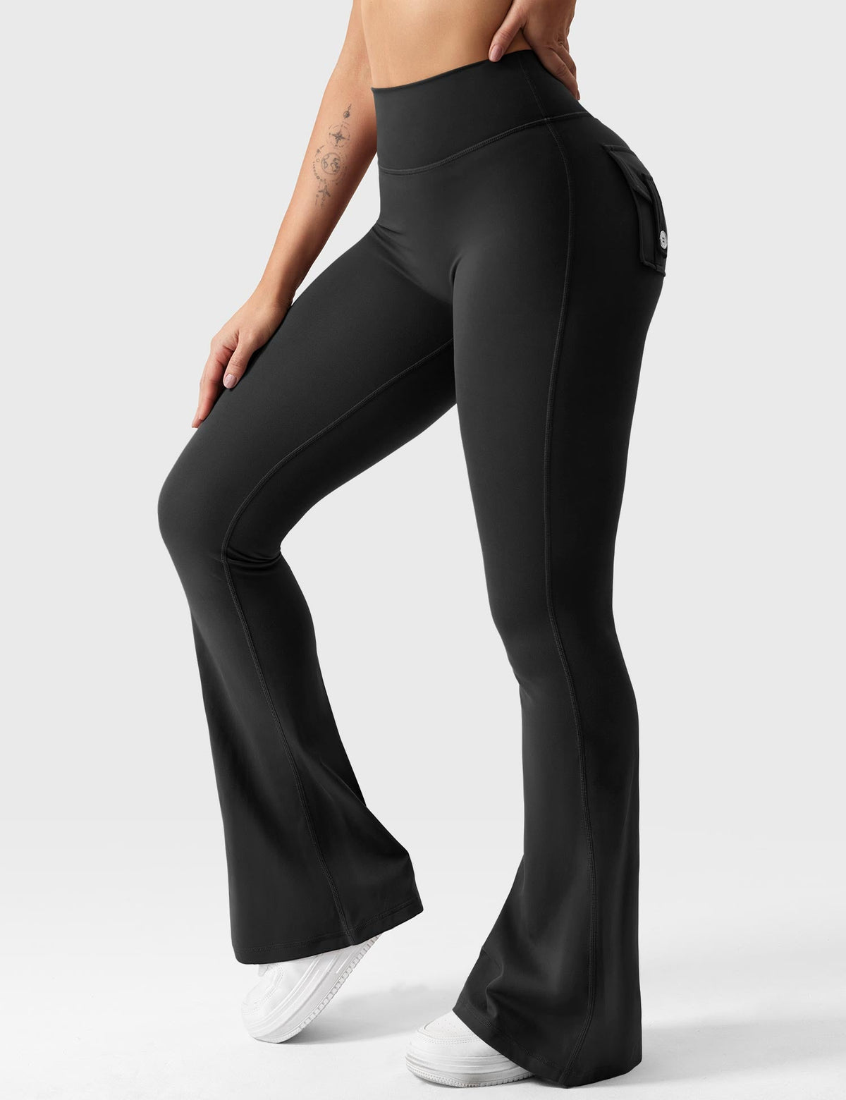 Brittany Flared Leggings with Functional Pockets