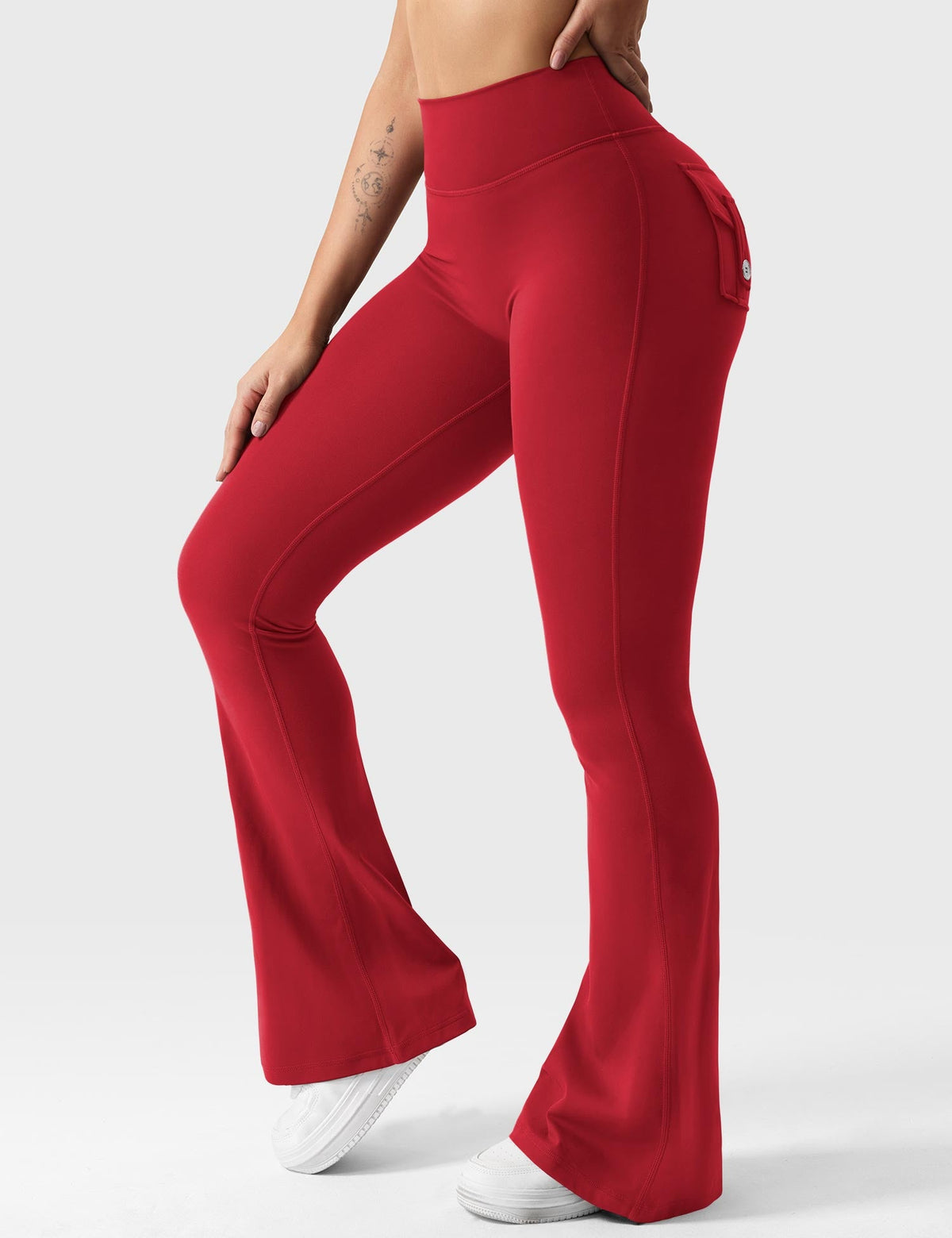 Brittany Flared Leggings with Functional Pockets